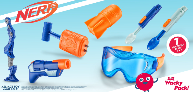 Nerf kids toy in the Sonic Drive In Wacky Pack kids meal